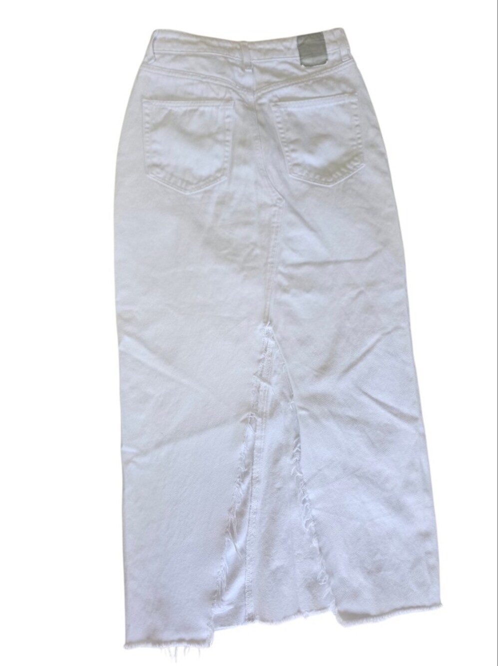 🧡Zara White Maxi Denim Skirt with Front Panel Detail - Picture 2 of 5